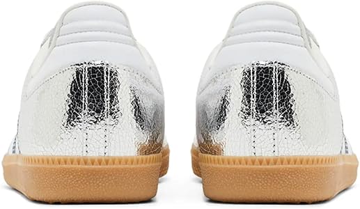 adidas SAMBA Silver llic 天然皮革 人気モデル Amazon.com | Adidas Samba OG Womens Sneaker (Silver Metallic